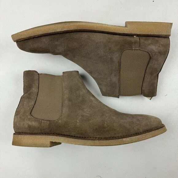 Zara Man Brown Suede Chelsea Ankle Boots Almond Toe Size 44 US 11 - Picture 9 of 12